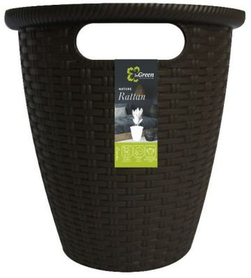 Кашпо InGreen Rattan Горький шоколад D26,6 10 л, превью
