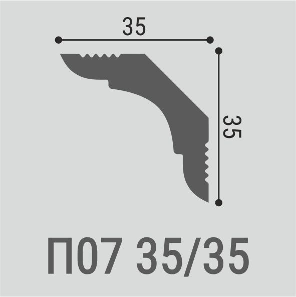 Плинтус потолочный Де-Багет П 07 35/35, предпросмотр
