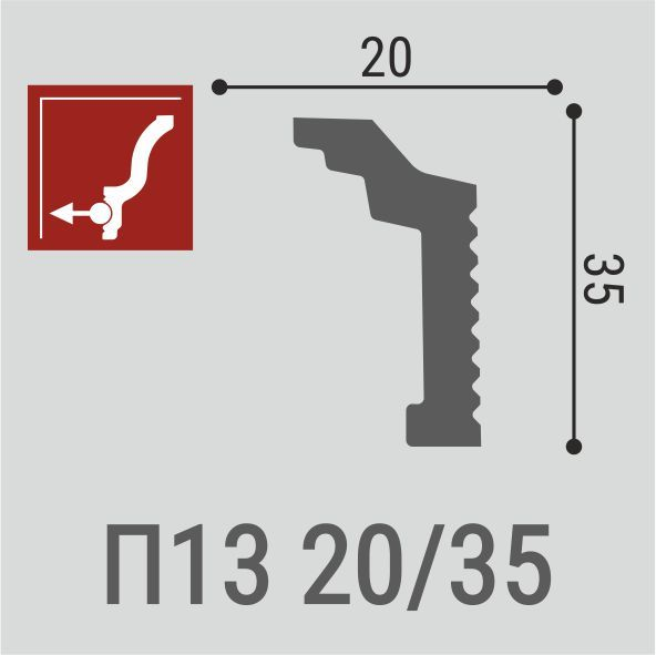 Плинтус потолочный Де-Багет П 13 20/35, превью
