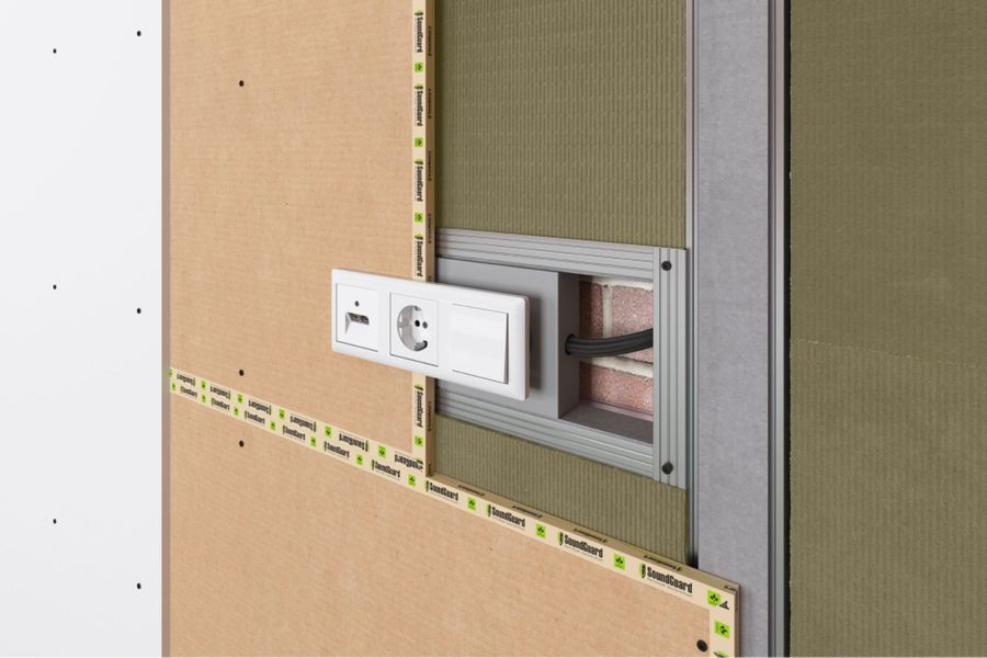Звукоизоляционный подрозетник 2-секционный SoundGuard S-BOX 2 192х115х38 мм, превью
