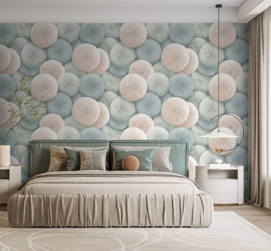 Виниловые обои WALLSECRET Pompon 8992-18 разноцветные 1,06х10,05 м, предпросмотр