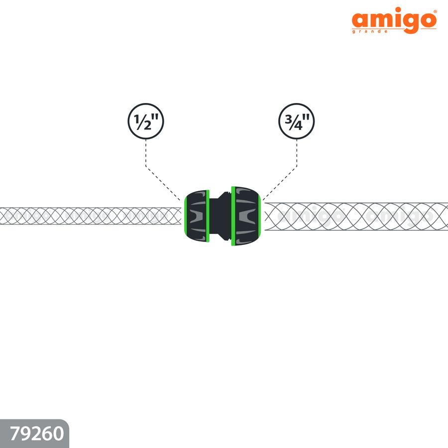 Коннектор соединительный AMIGO 1/2"–3/4", 79260, превью