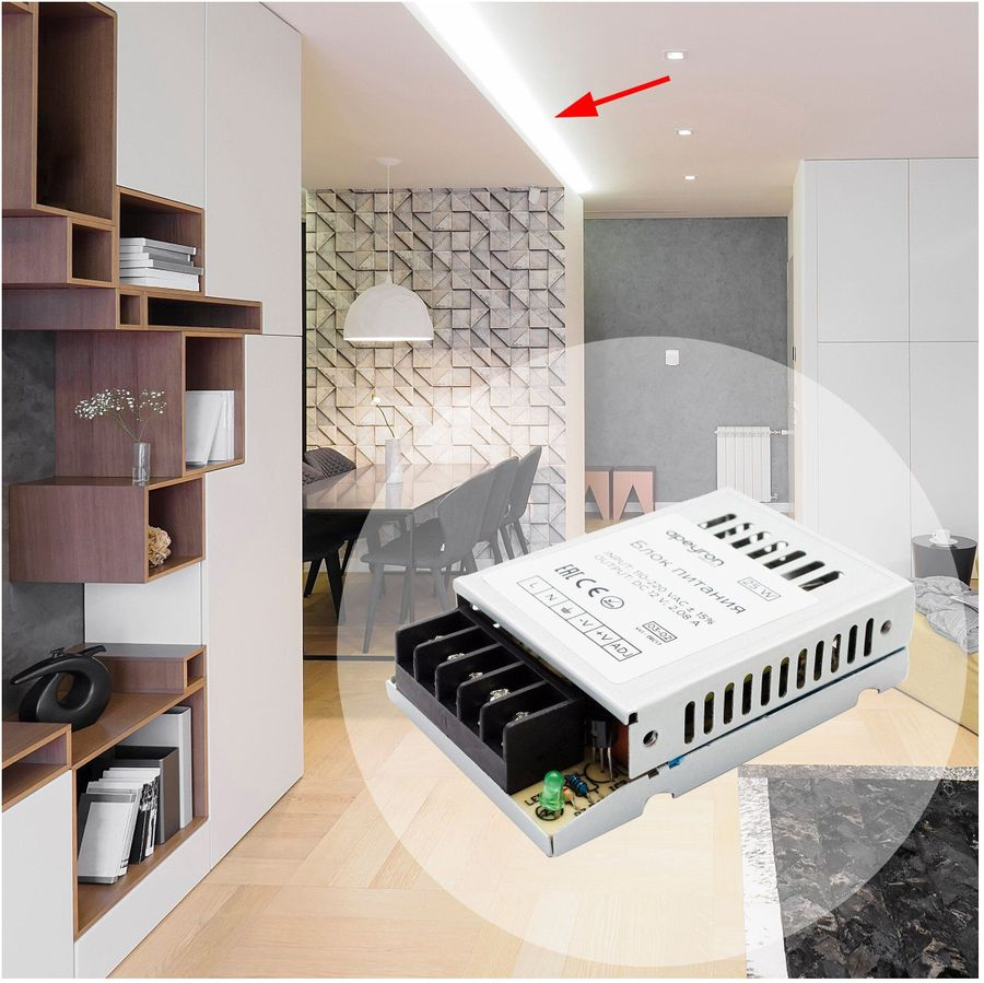 Блок питания для светодиодной ленты Apeyron Electrics 03-02 25 Вт 12 В 2 А, предпросмотр