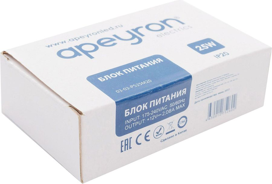 Блок питания для светодиодной ленты Apeyron Electrics 03-02 25 Вт 12 В 2 А, превью