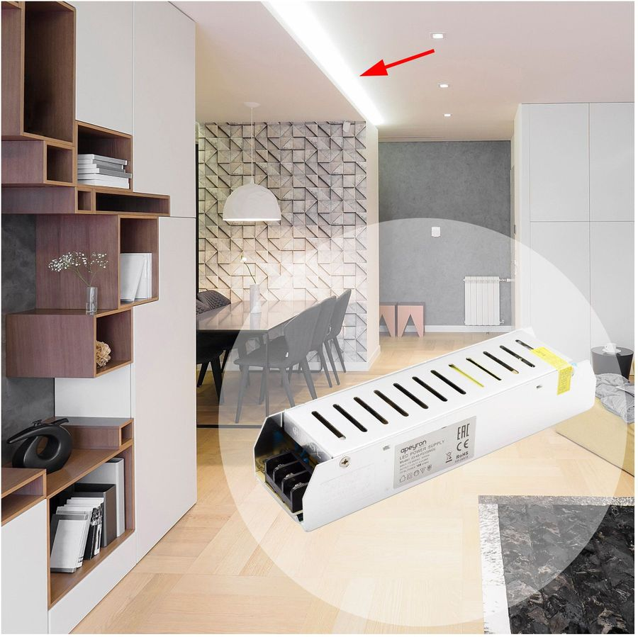 Блок питания для светодиодной ленты Apeyron Electrics 03-49 100 Вт 12 В 8,3 А, превью
