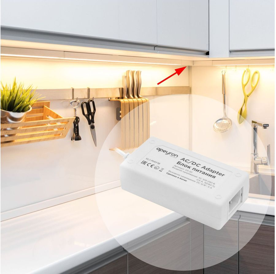 Блок питания для светодиодной ленты Apeyron Electrics 03-76 36 Вт 12 В 3 А, предпросмотр