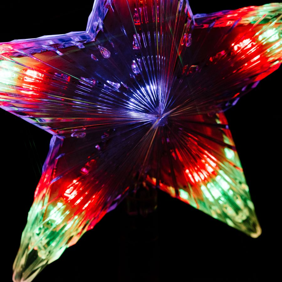 Верхушка на ель Glos Звезда 31 LED многоцветная 22 см, превью