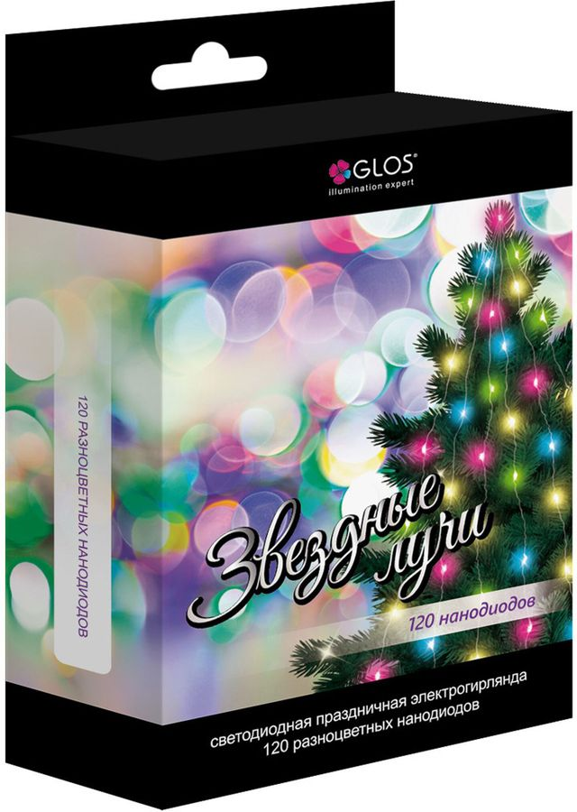 Гирлянда внутренняя занавес Glos IE 120 LED многоцветный 2 м, превью