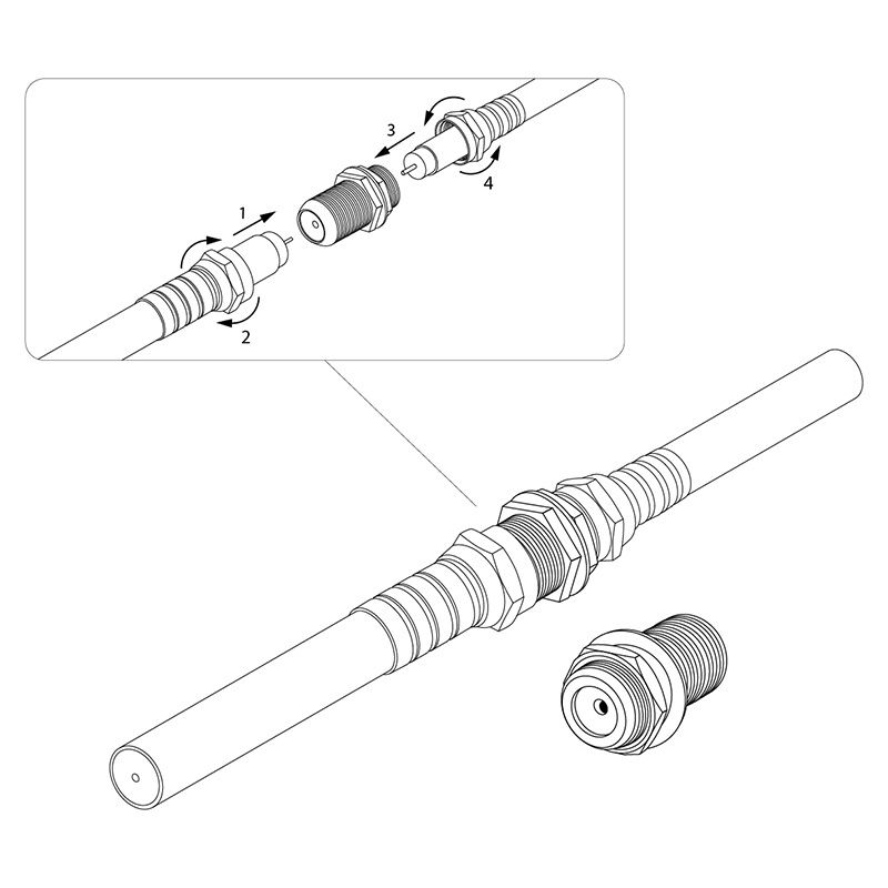 Переходник антенный REXANT (гнездо F - гнездо F) бочка RG-6 1 шт, предпросмотр