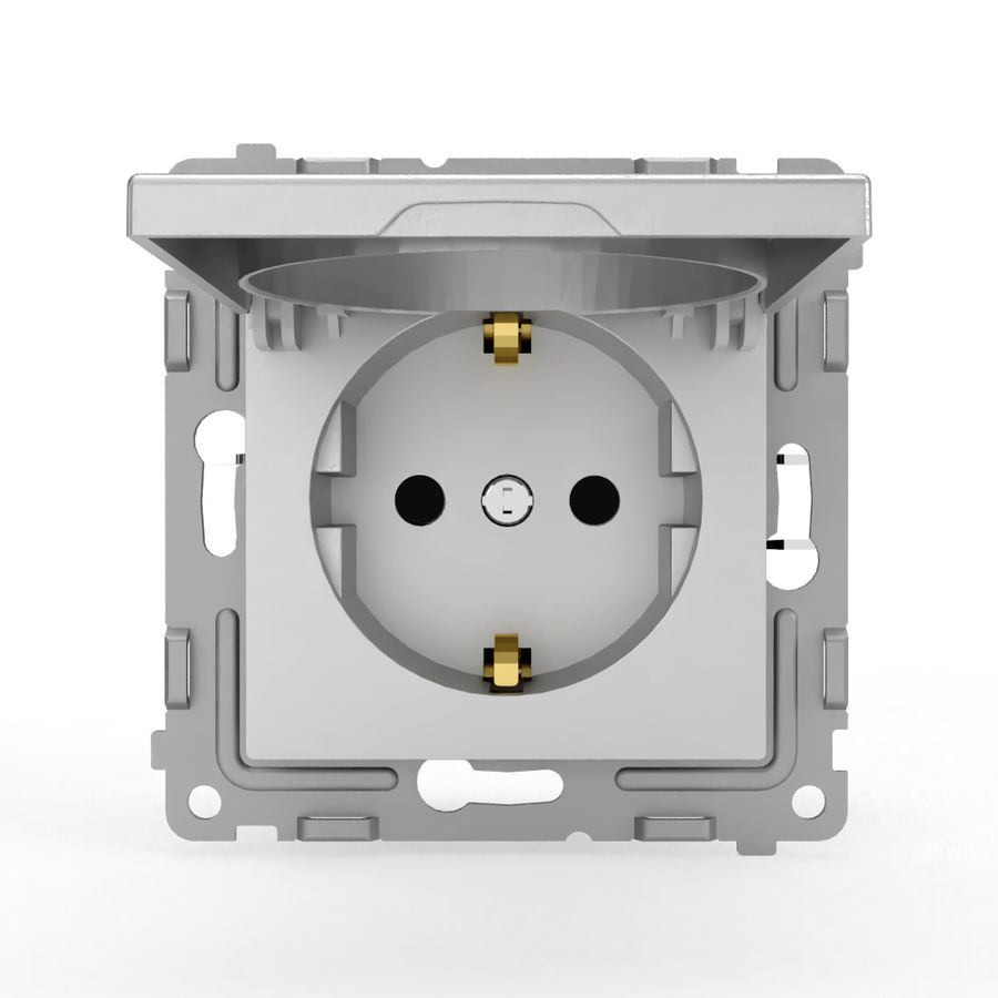 Розетка электрическая TOKOV ELECTRIC PIXEL 1792270 алюминий, превью