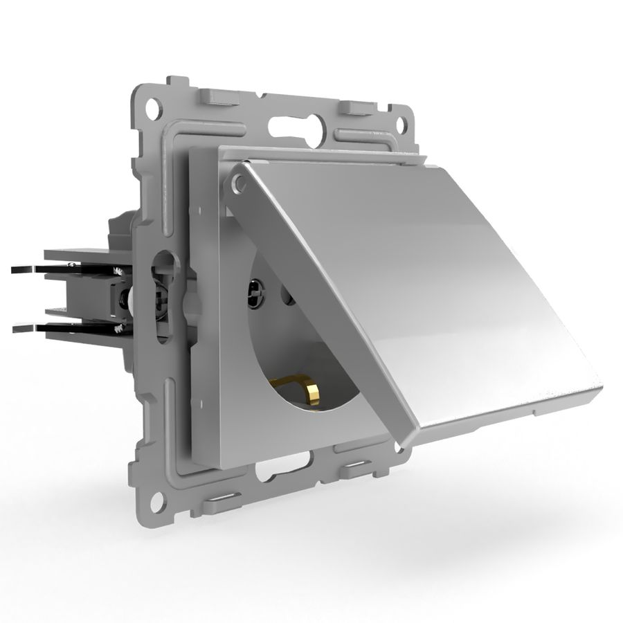 Розетка электрическая TOKOV ELECTRIC PIXEL 1792270 алюминий, превью