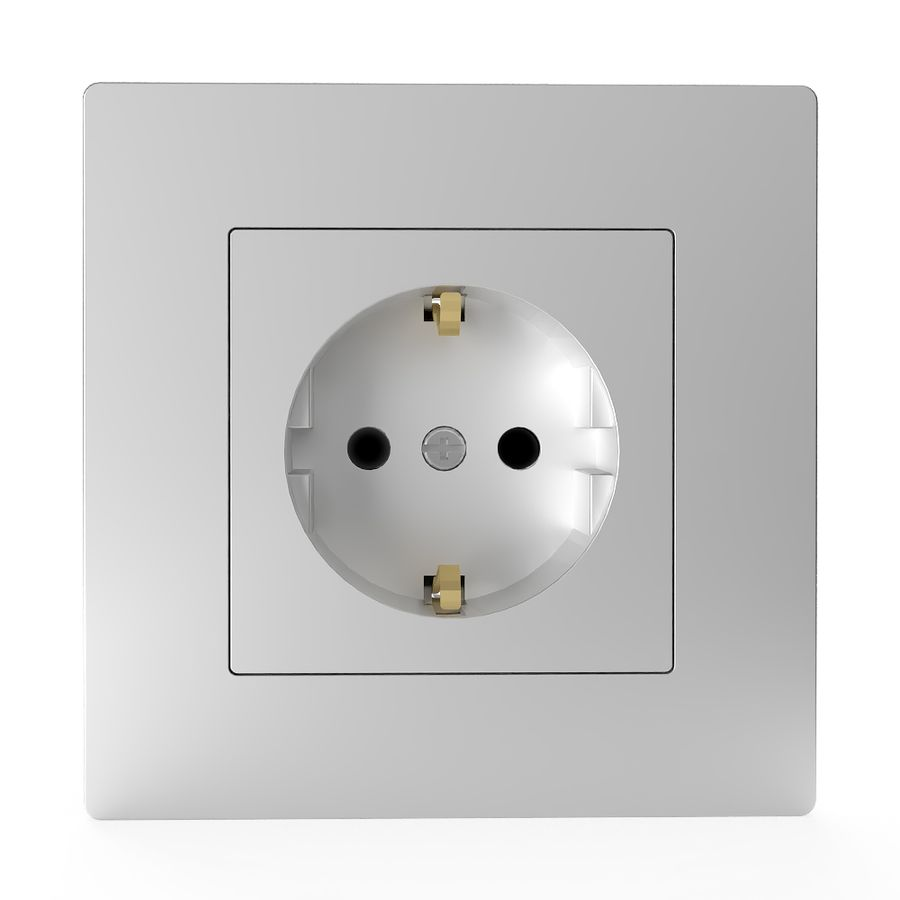 Розетка электрическая TOKOV ELECTRIC PIXEL 1792268 алюминий, превью
