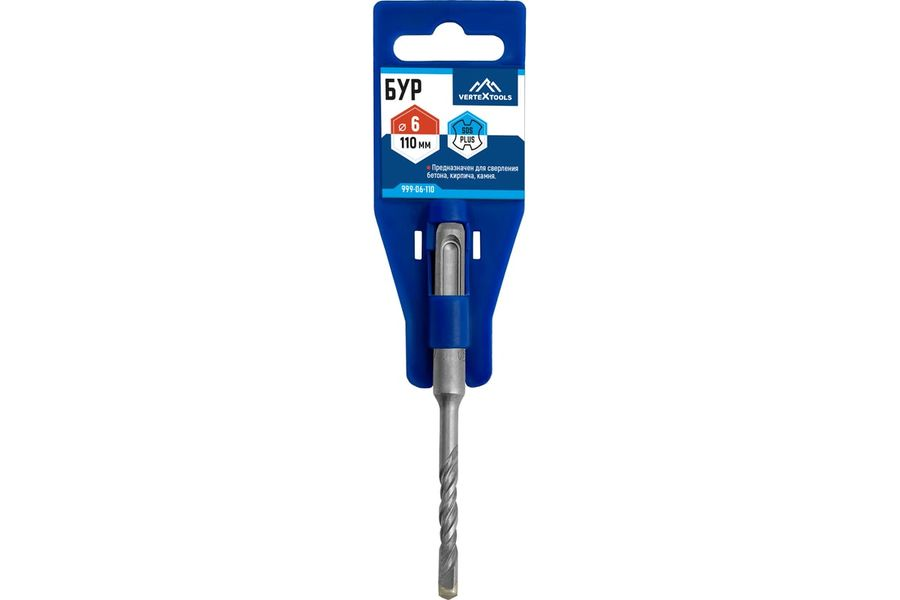 Бур SDS-plus (6х110 мм) VERTEXTOOLS 999-06-110, предпросмотр