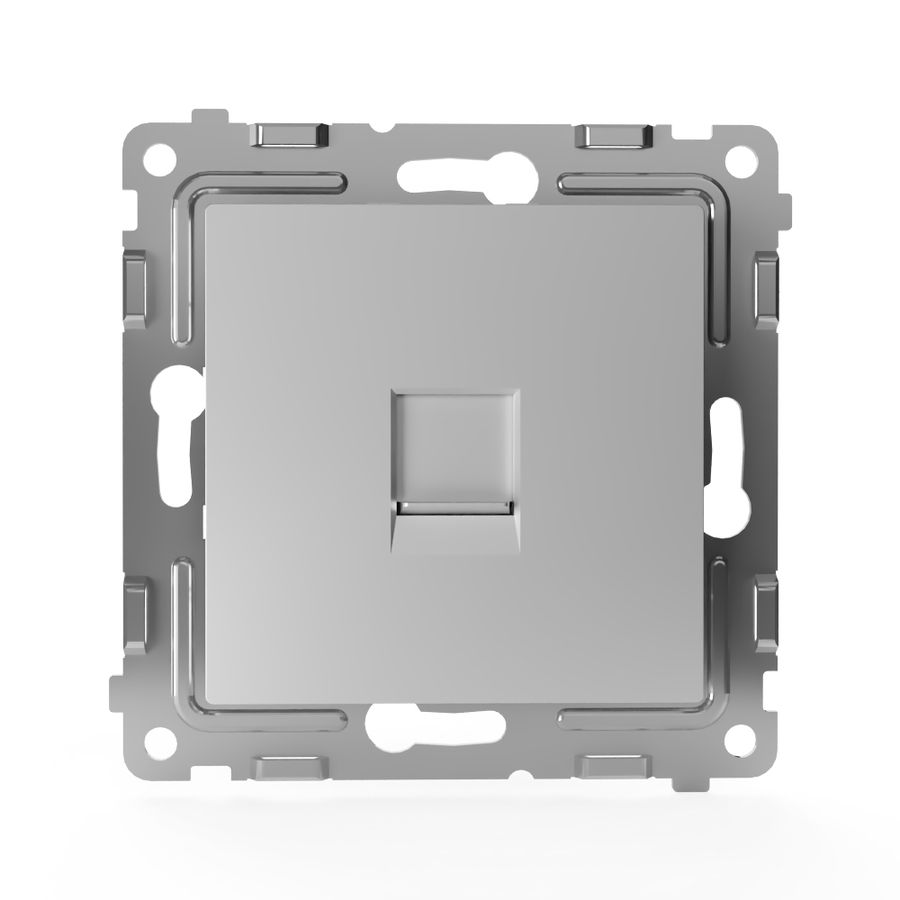 Розетка RJ-11 1 пост TOKOV ELECTRIC PIXEL алюминий, предпросмотр