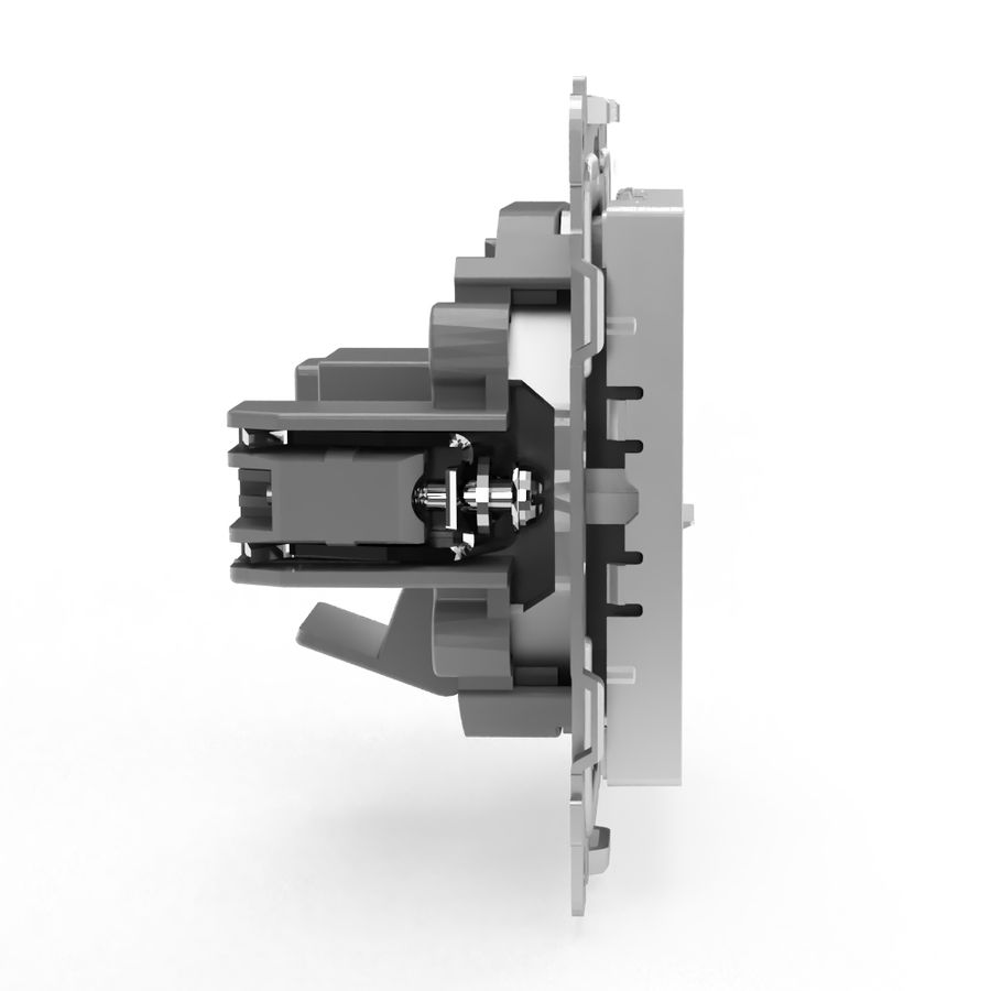 Розетка RJ-11 1 пост TOKOV ELECTRIC PIXEL алюминий, превью