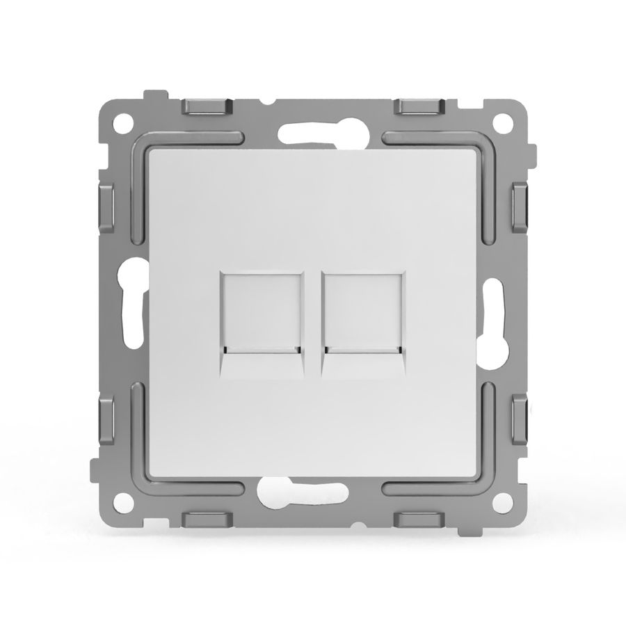 Розетка RJ-45 2 поста TOKOV ELECTRIC PIXEL белый, превью