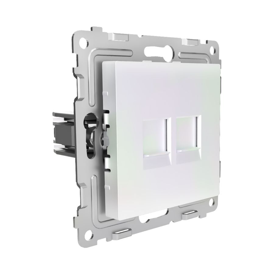 Розетка RJ-45 2 поста TOKOV ELECTRIC PIXEL перламутр, превью
