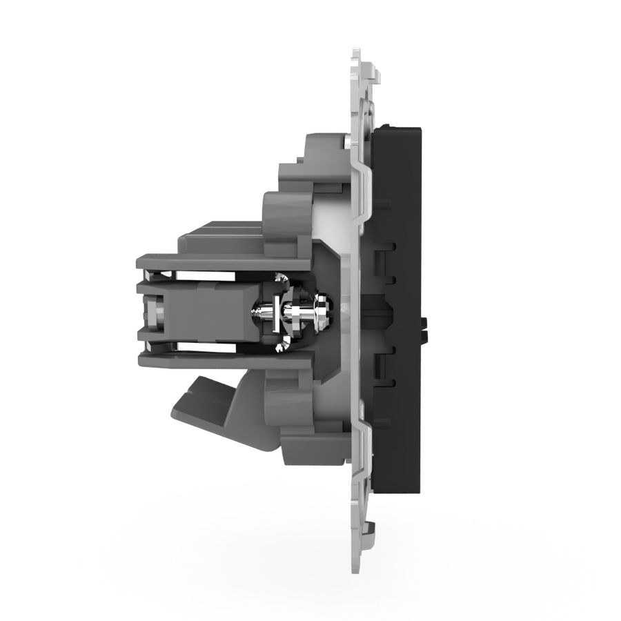 Розетка RJ-45 2 поста TOKOV ELECTRIC PIXEL карбон, предпросмотр