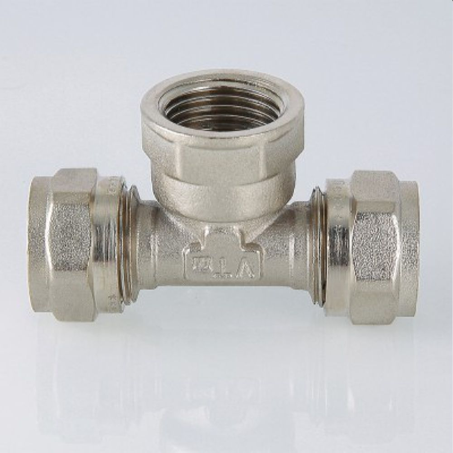 Тройник латунный VALTEC 1/2" x 20 мм, предпросмотр