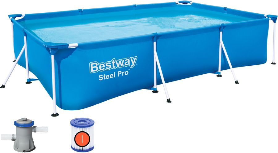 Бассейн каркасный Bestway прямоугольный 300х201х66 см, предпросмотр