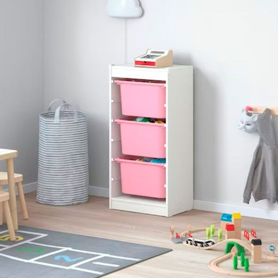Контейнер для хранения пластиковый розовый 42х30х23 см, превью