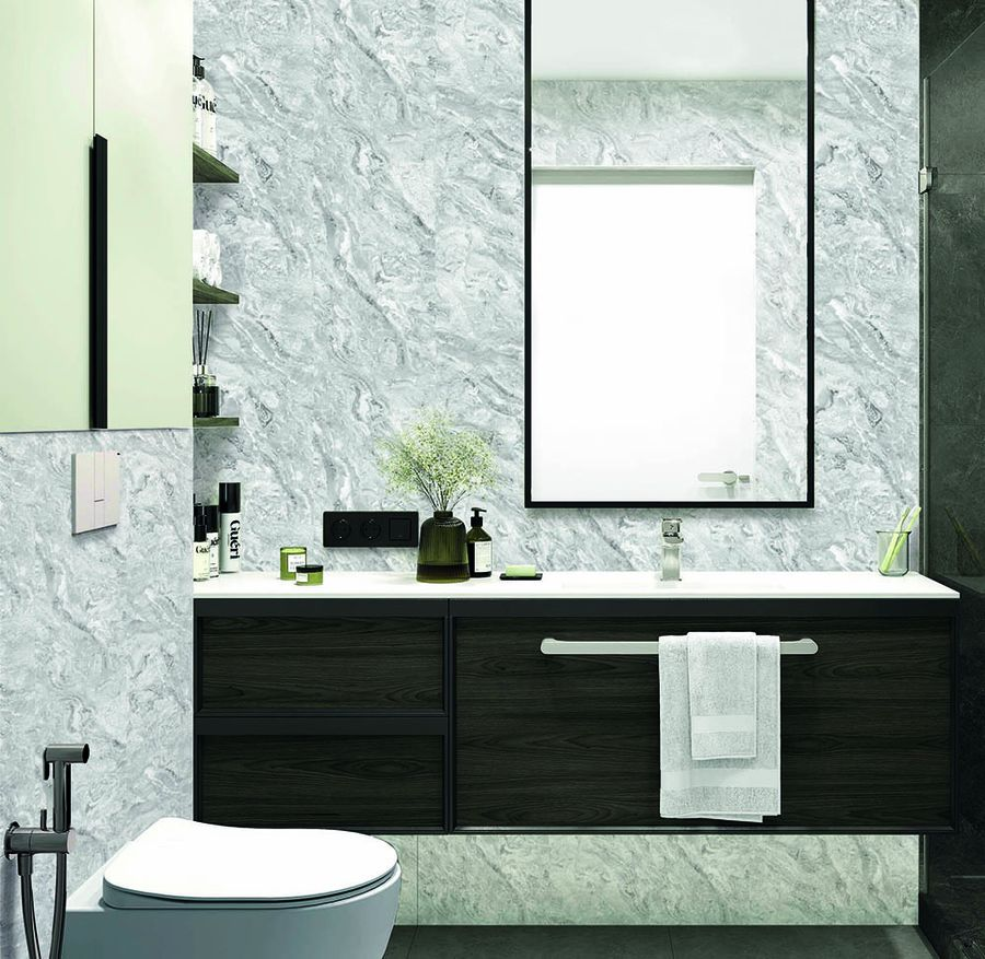 Панель ПВХ Stella Light Slim Мрамор Сантьяго 672, предпросмотр