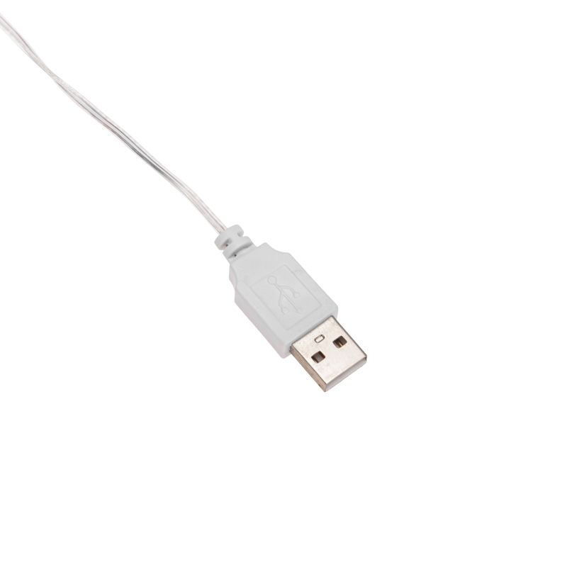 Тайские фонарики Магия 3,5м, 20LED, прозрачный ПВХ, теплый белый, питание USB, превью