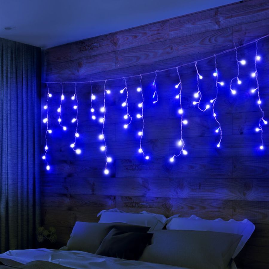 Гирлянда внешняя бахрома SH LIGHTS 80 LED синий 2 м, превью