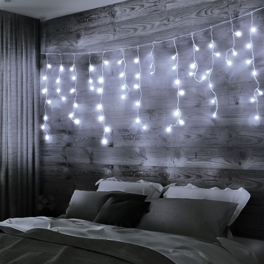 Гирлянда бахрома SH LIGHTS 80 LED белый 2 м, предпросмотр