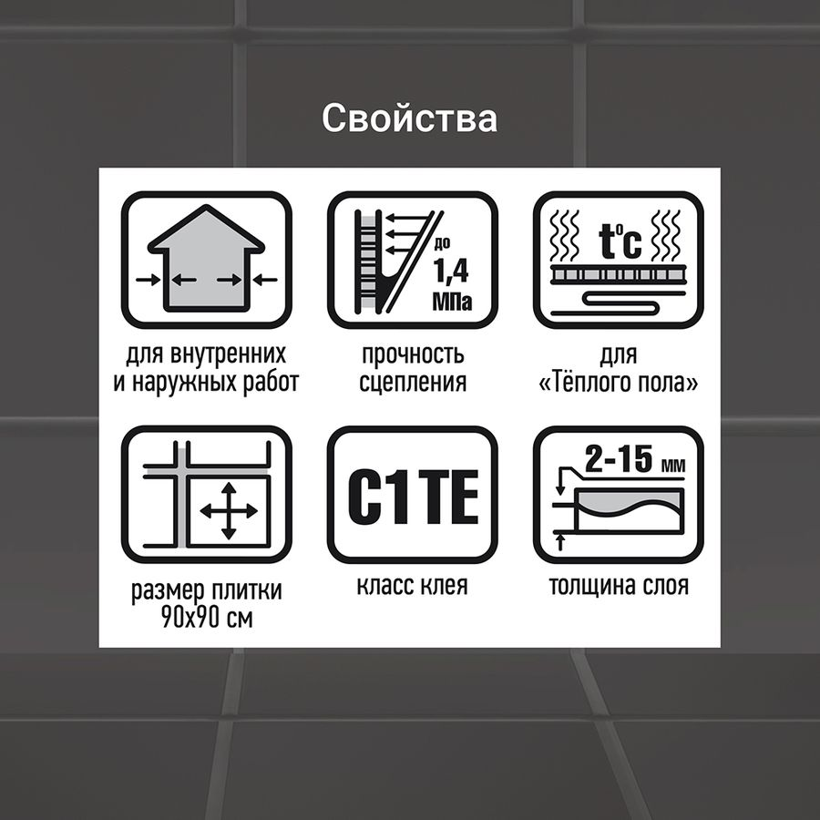 Плиточный клей UNIS ПЛЮС С1 ТE 5 кг, превью