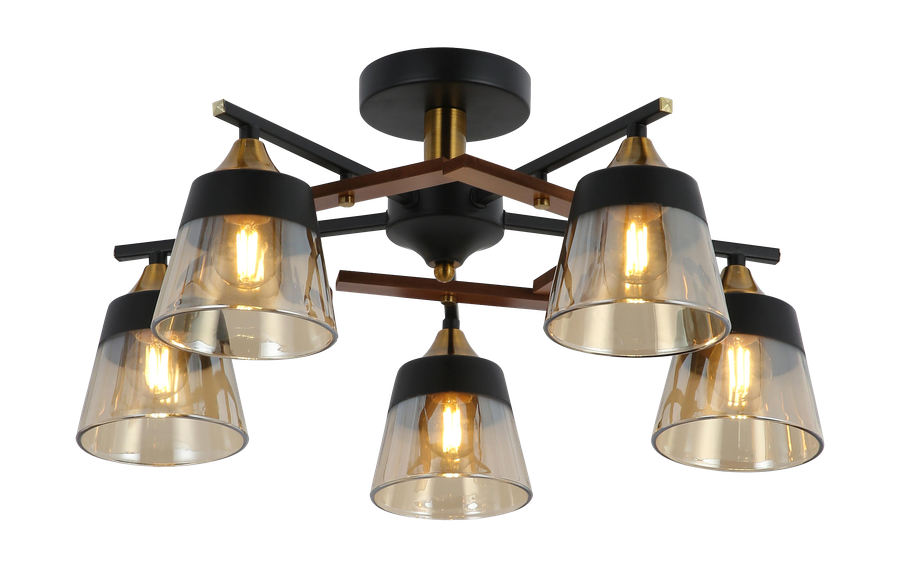 Люстра Freya FR5153PL-05B 5*E27*60, Черный&nbsp;с&nbsp;Золотом, превью