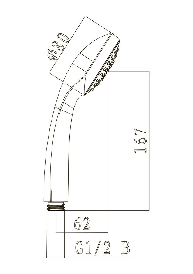 Лейка душевая Lemark LM0211C, 1-функциональная, превью