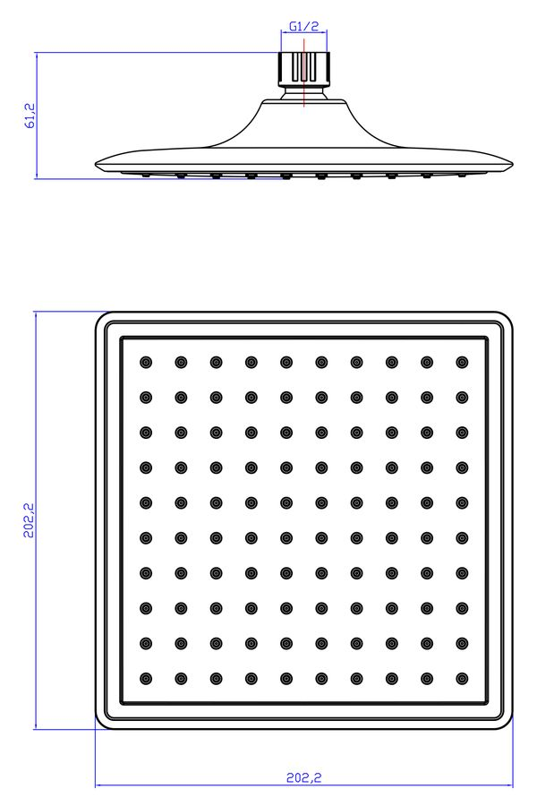 Лейка Lemark LM8035C для верхнего душа, 1-функциональная, превью