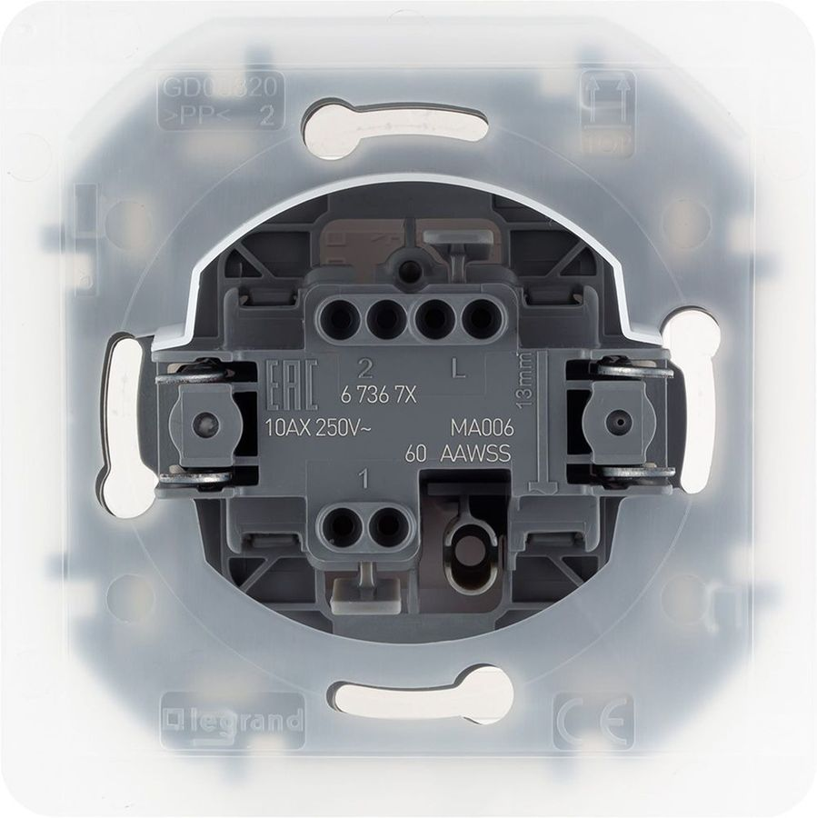 Переключатель 1-клавишный Legrand Inspiria 673670 белый, превью