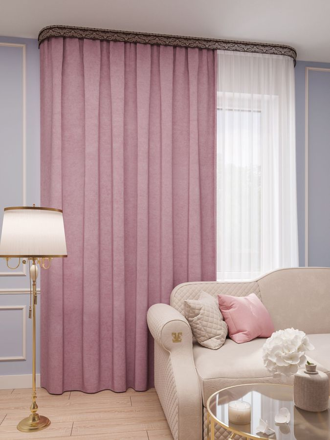 Штора портьерная Legrand Канвас 200x280 см, брусника, превью
