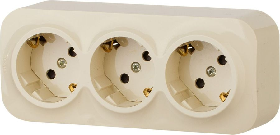 Розеточный блок 3 поста Legrand Quteo 782268 слоновая кость, предпросмотр