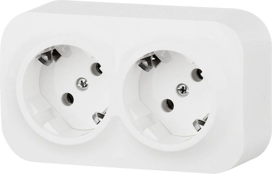 Розеточный блок 2 поста Legrand Quteo 782237 белый, превью