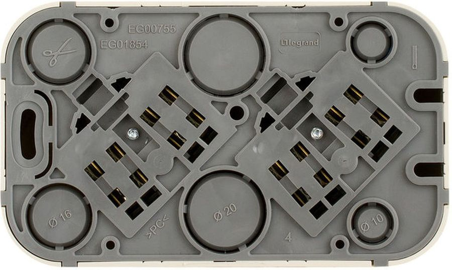 Розеточный блок 2 поста Legrand Quteo 782237 белый, предпросмотр