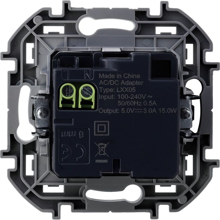 Розетка USB Type-A+C 1 пост Legrand Inspiria белый, предпросмотр