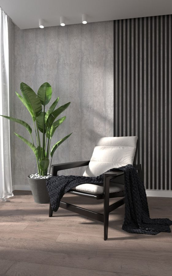 Интерьерная рейка МДФ STELLA МИЛАНА Black Edition  20*30*2700, превью