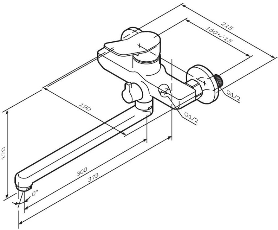 Смеситель для ванны и душа AM.PM X-Joy F85A90000, предпросмотр