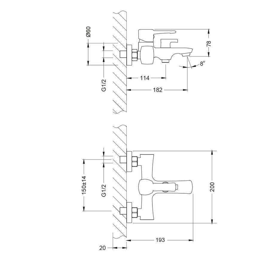 Смеситель Lemark Evitta LM0514C для ванны, предпросмотр