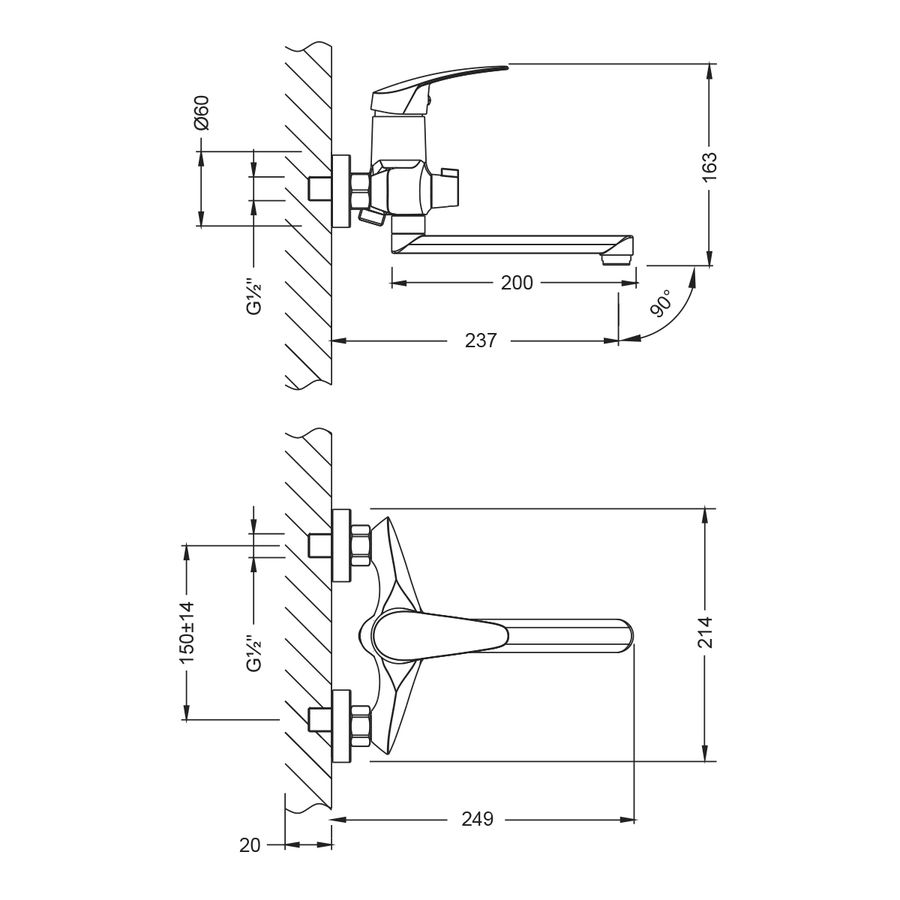 Смеситель Lemark Linara LM0417C универсальный, предпросмотр