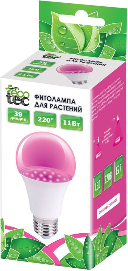 ECOTEC Фитолампа для растений, 220°, А60, 11 Вт, превью