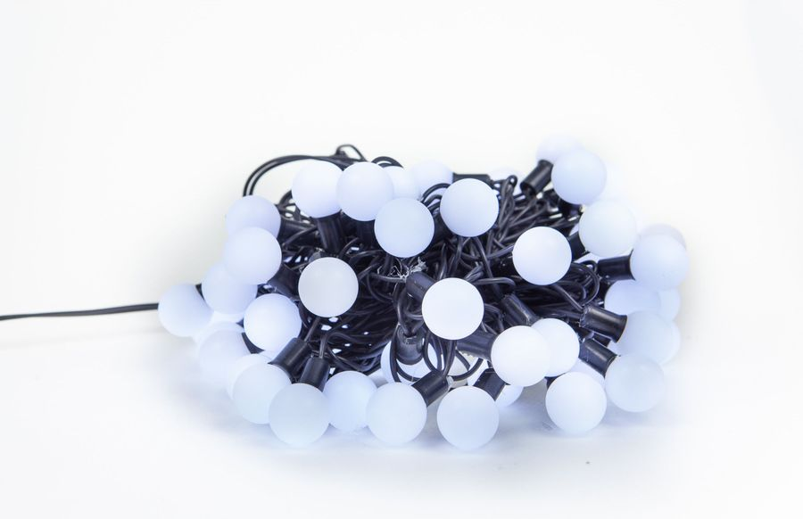 Гирлянда внешняя шарики 70 LED белый 10 м, превью