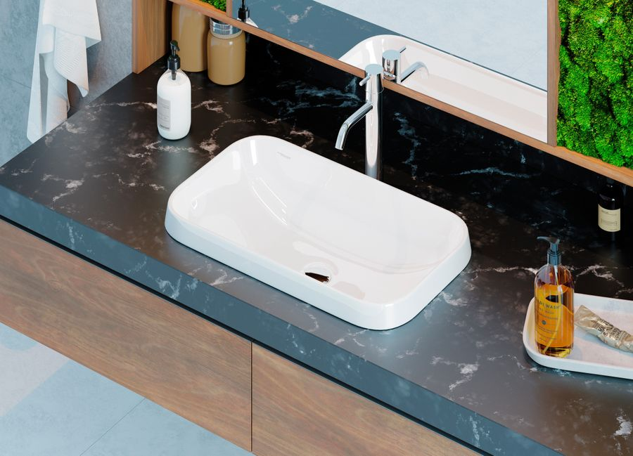 Умывальник врезной SANITA LUXE INF INS 14x60x36 см, предпросмотр