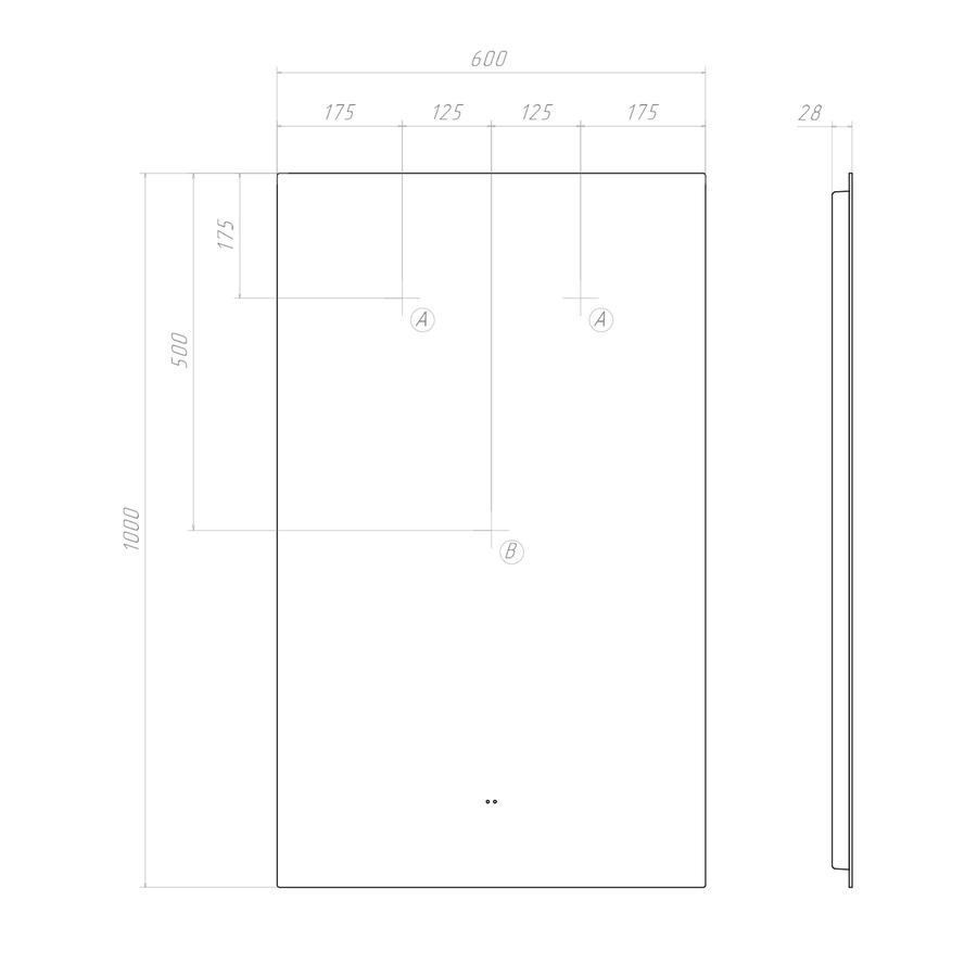 Зеркало для ванной комнаты  с LED подсветкой Клайн Comfort 60 с подогревом, предпросмотр