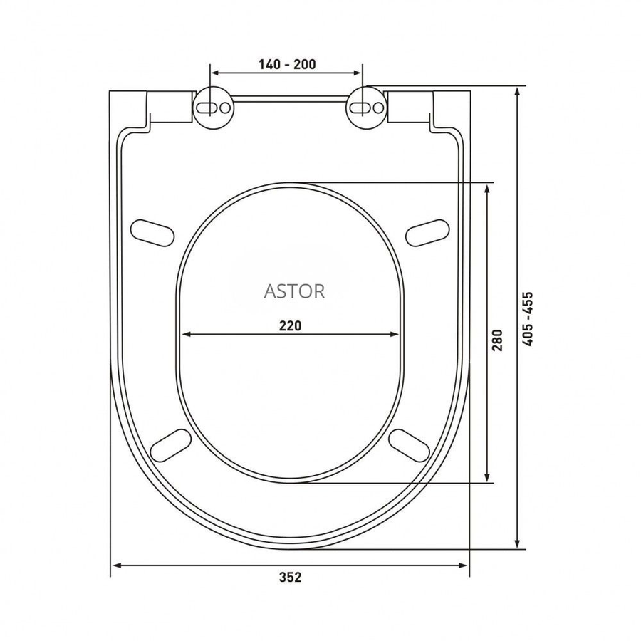 Сиденье для унитаза Astor дюропласт белый, предпросмотр