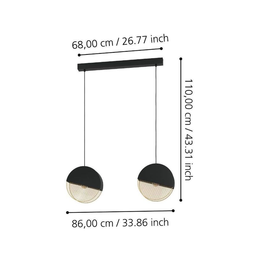 Подвес EGLO MUMLES 2X40Вт черный, предпросмотр