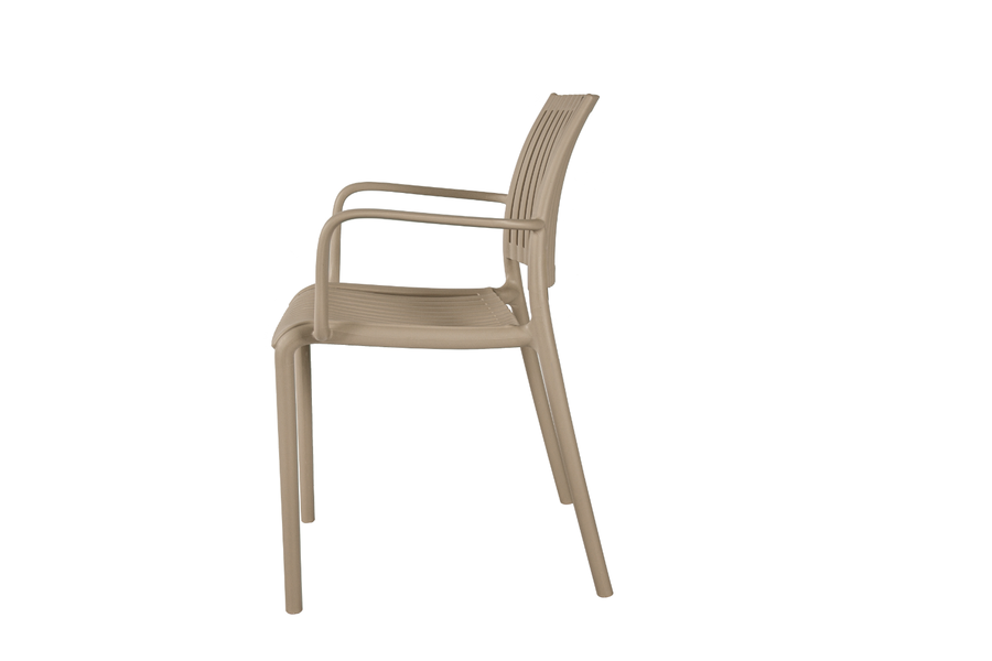 Стул пластиковый с подлокотниками серо-бежевый, Арт. WP7022-grey-beige, превью